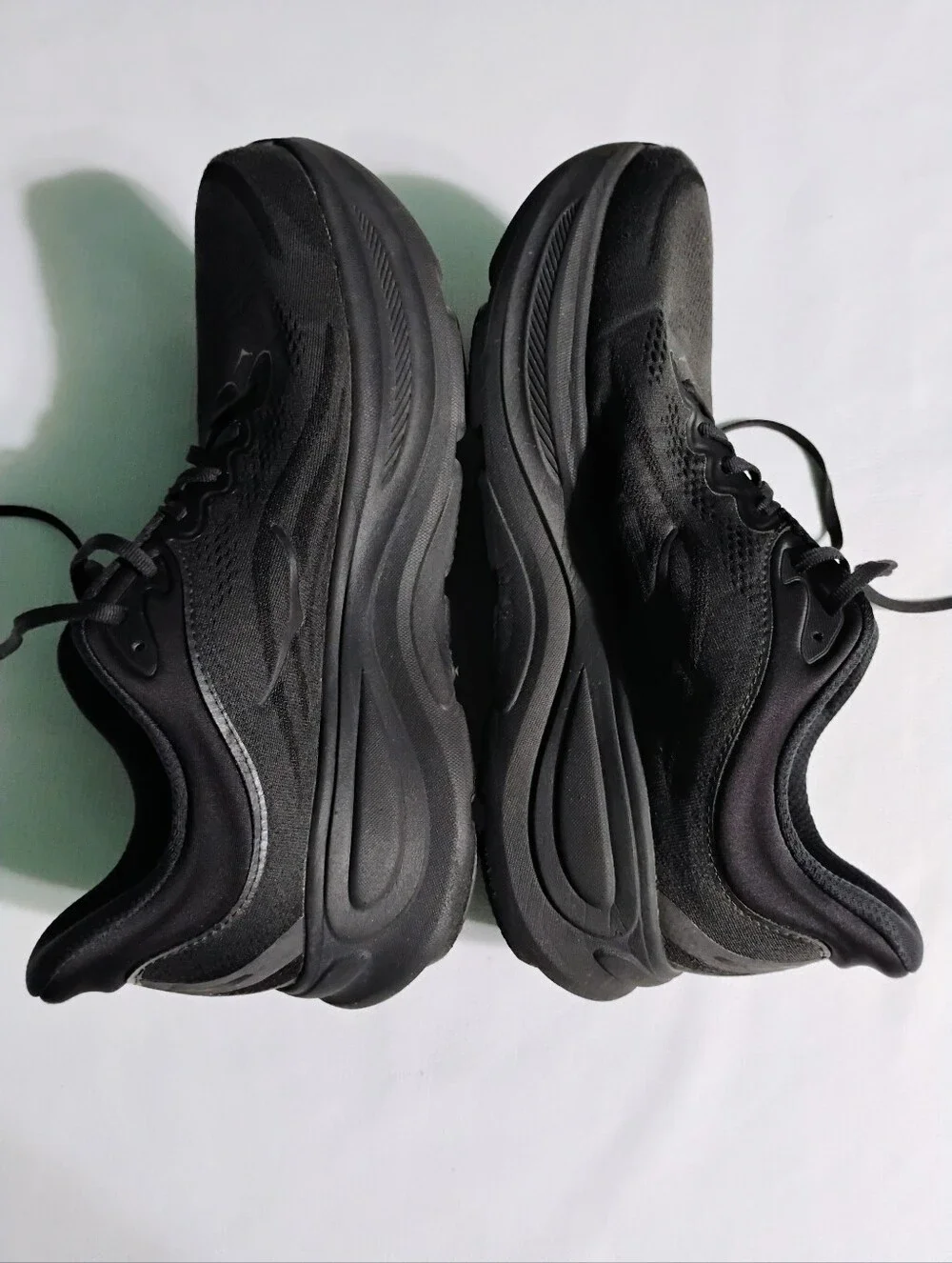 Hoka Bondi 9 Men's Size 11.5 2E Wide Black Running Shoes Sneakers